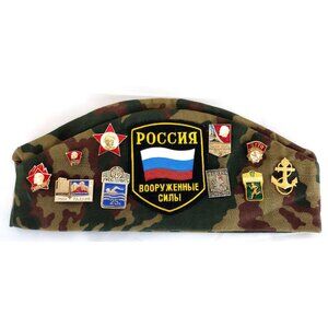 VTG Soviet Russian USSR Military Garrison Cap WIth Pins